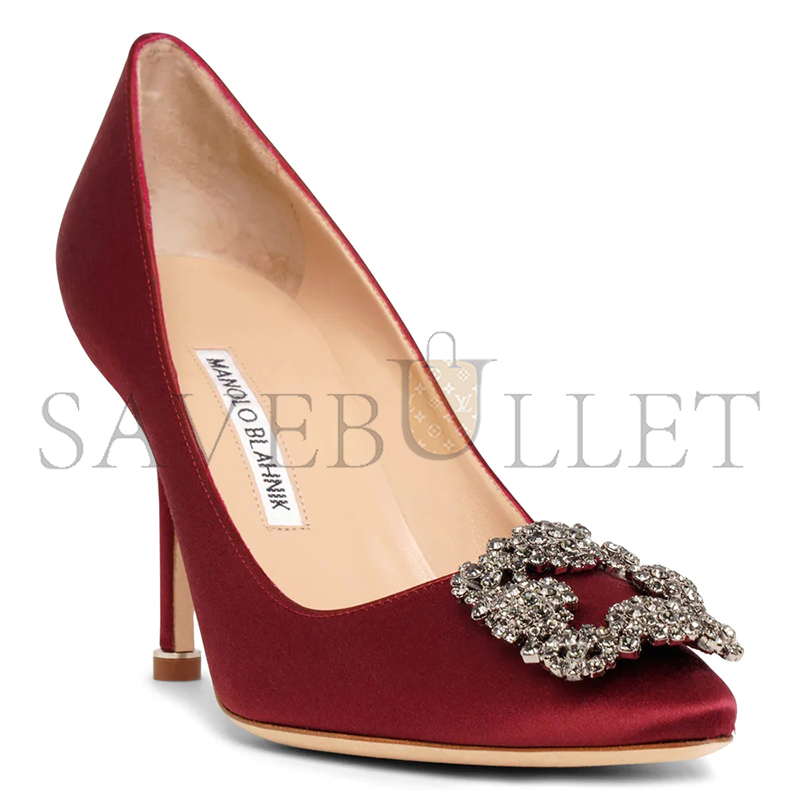 man010 B1ahn*k hangisi 90 dark red satin pumps 9xx-0663-0039